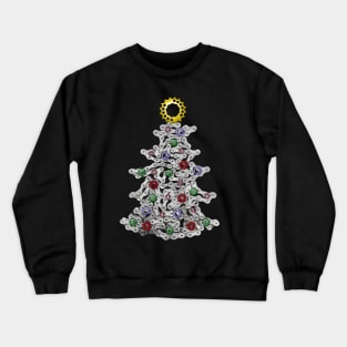 Bike Chain Cycling Christmas Tree Crewneck Sweatshirt